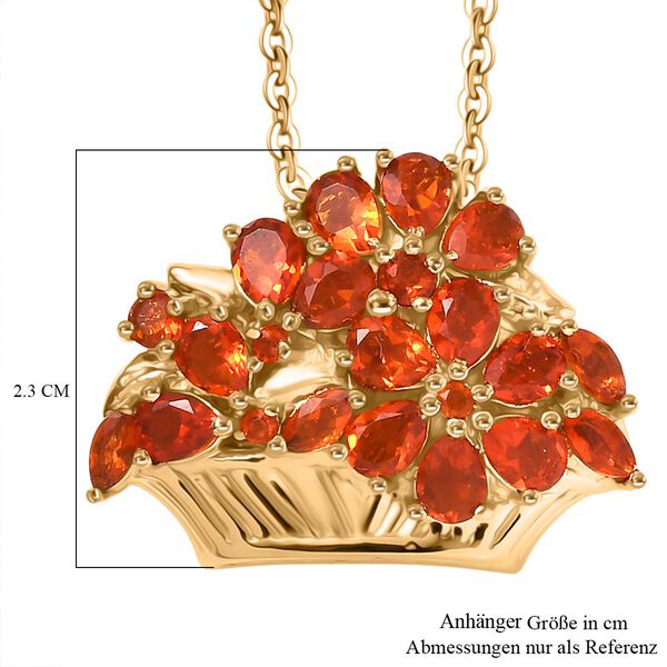 D'Joy AAA Blaze Feueropal Schmuckset ca. 50 cm 925 Silber 750 Gelbgold Vermeil ca. 1,74 ct. image number 6