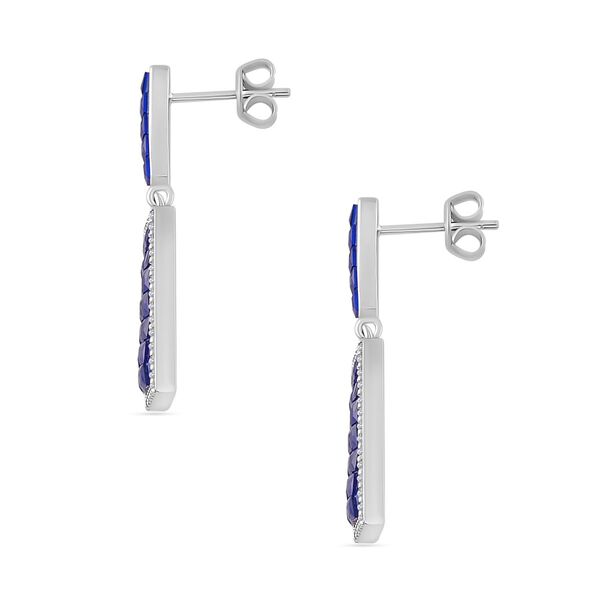 Blaue und wei&szlig;e Zirkonia Ohrringe image number 4