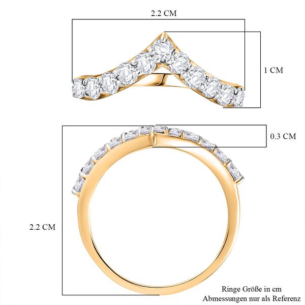 D'Joy Moissanit Ring, 925 Silber vergoldet - 0,68 ct. image number 6