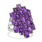 Afrikanischer Amethyst Ring, 925 Silber platiniert (Größe 18.00) ca. 7,30 ct