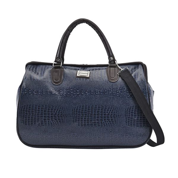 Passage Reisetasche aus naturfreundlichem Kunstleder, 45x20x32cm, Blau