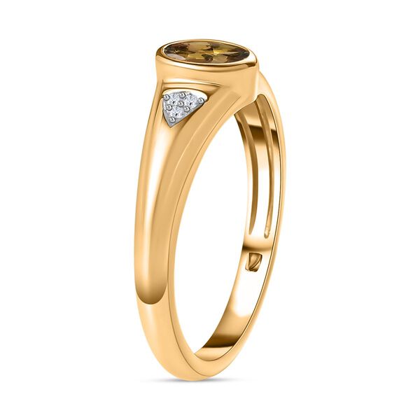 AA nat&uuml;rlicher goldener Tansanit und Zirkon-Ring - 0,49 ct. image number 5