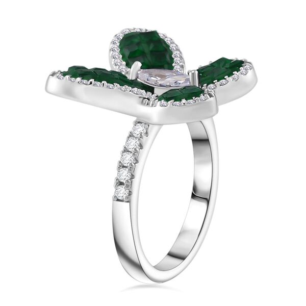 Gr&uuml;ner und wei&szlig;er Zirkonia Ring image number 4