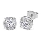 RADIANTA GRA zertifiziert Moissanit (D-VVS) Ohrringe 925 Silber rhodiniert ca. 0.72 ct