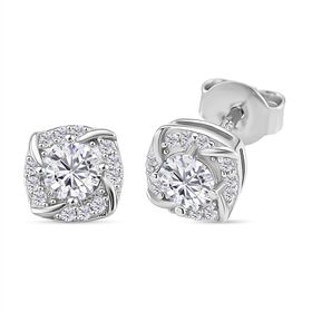 RADIANTA GRA zertifiziert Moissanit (D-VVS) Ohrringe 925 Silber rhodiniert ca. 0.72 ct