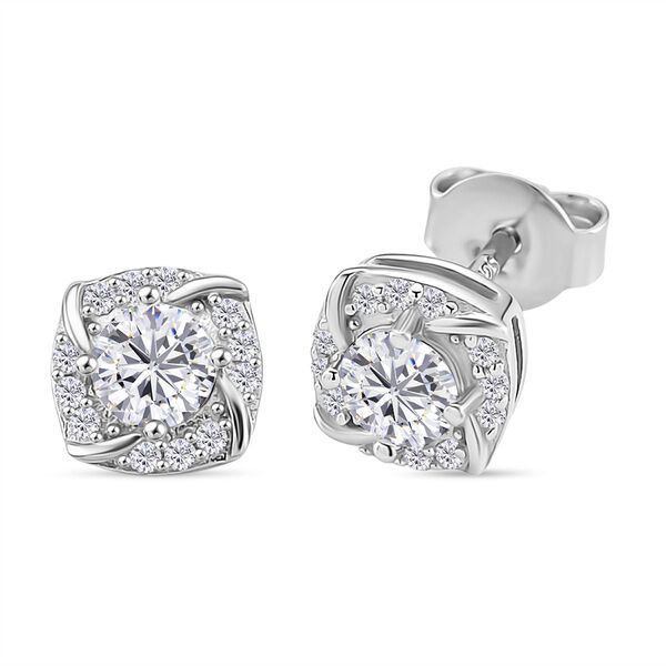 RADIANTA GRA zertifiziert Moissanit (D-VVS) Ohrringe 925 Silber rhodiniert ca. 0.72 ct image number 0