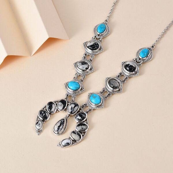 Wei&szlig;e B&uuml;ffel und Southhill T&uuml;rkis-Halskette, 45 cm - 16,37 ct. image number 3