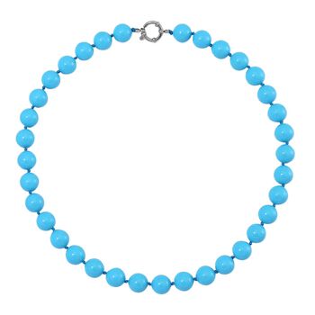 Sleeping Beauty t&uuml;rkisfarbene Muschelkernperle Halskette, 50cm