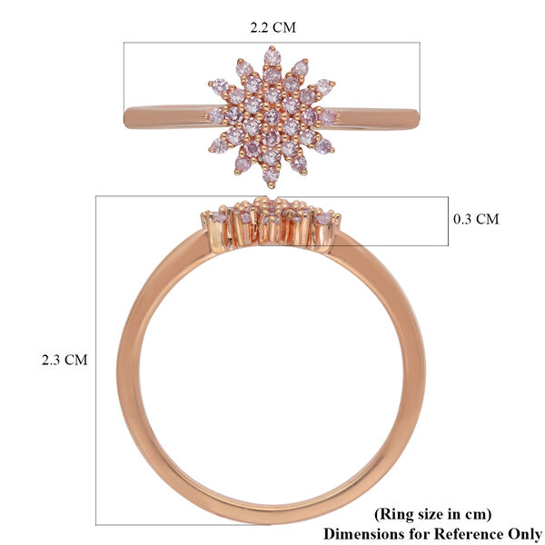 Nat&uuml;rlicher Rosa Diamant Ring 925 Silber Ros&eacute;gold Vermeil image number 6