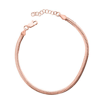 Fischgr&auml;ten-Armband in ros&eacute;vergoldetem Silber