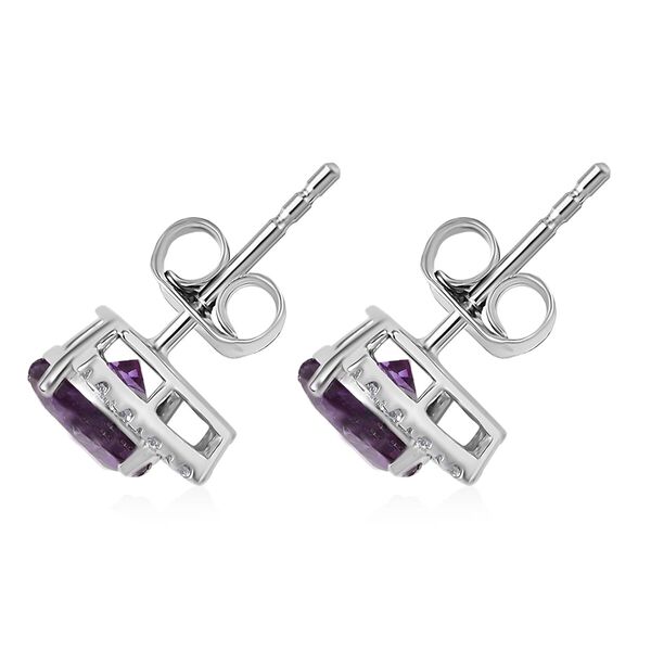 AAA Lab Grown Farbwechsel-Saphir, Lab Grown Diamant Ohrringe 417 Gold ca. 4.20 ct image number 4