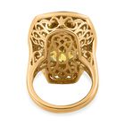 Ouro Verde-Quarz, weißer Zirkon Ring, 925 Silber Gelbgold Vermeil (Größe 16.00) ca. 16.90 ct image number 5