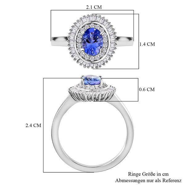 AA Tansanit und Diamant-Ring - 1,02 ct. image number 7