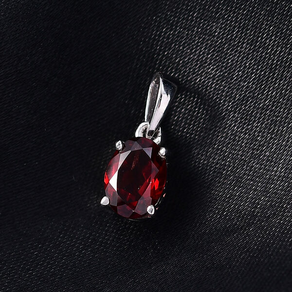 Roter Granat Anhänger 925 Silber rhodiniert ca. 1.50 ct image number 1