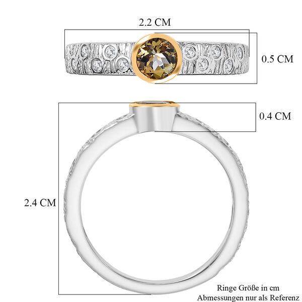 D'Joy AA nat&uuml;rlicher goldener Tansanit und Zirkon zweifarbiger Ring - 0,50 ct. image number 6
