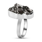 Handgearbeiteter Meteorit-Ring, 925 Silber  ca. 21,30 ct image number 4