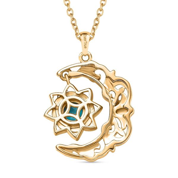 EverTrue Sleeping Beauty Türkis Anhänger mit 50cm Kette in Goldton - 0,41 ct. image number 5