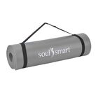 SOUL SMART - NBR Yoga-Matte mit Tragegurt, feuchtigkeitsbeständig, 188x61cm, Grau