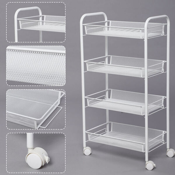 Lagerregal mit 4 Regalb&ouml;den, Gr&ouml;&szlig;e: 45x27x82 cm, Wei&szlig;&nbsp; image number 4