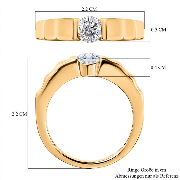 EF Moissanit Ring in Silber mit Gelbgold Vermeil - 0,43 ct. image number 5