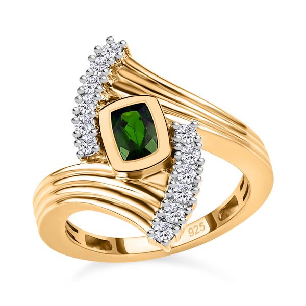 Nat&uuml;rlicher Chromdiopsid und Zirkon-Ring - 0,94 ct. image number 4