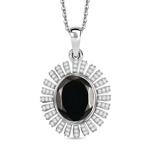 D'Joy Elite Shungit, Weißer Zirkon Schmuckset ca. 50 cm 925 Silber rhodiniert ca. 4,58 ct. image number 0
