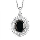 D'Joy Elite Shungit, Weißer Zirkon Schmuckset ca. 50 cm 925 Silber rhodiniert ca. 4,58 ct.
