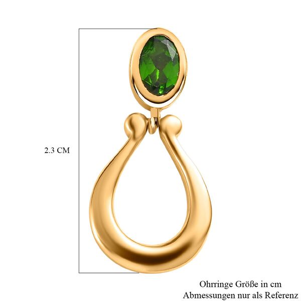 Nat&uuml;rliche Chromdiopsid Ohrringe, 925 Silber vergoldet ca. 0.93 ct image number 6