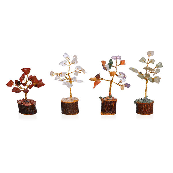 "Livmore Set of 8 Gemstone bonsai Trees Size -5.08 Cm Color- Multi  " image number 4