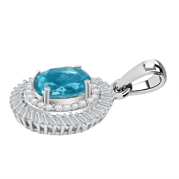 AA Lagunen Apatit und Diamant Anhänger - 1,82 ct. image number 4