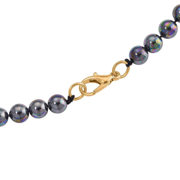 3er Set Pfauenfarbene Muschelkernperlen-Schmuckst&uuml;cke, bestehend aus Armband (ca. 19 cm) und zwei Halsketten (ca. 40 cm und 50 cm), gelb vergoldet image number 9