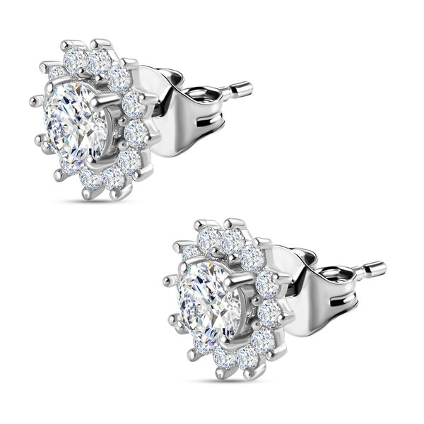 Wei&szlig;e Zirkonia-Ohrringe, 925 Silber platiniert ca. 4,47 ct image number 4