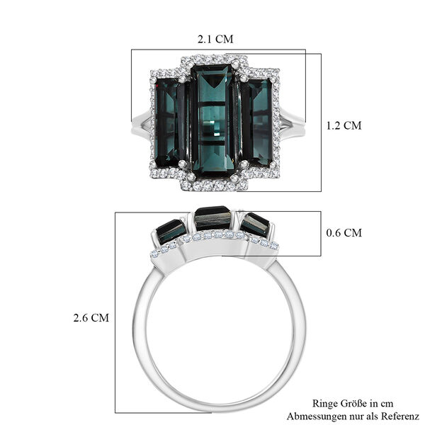 Farbwechsel Alexandrit Triplett Quarz und Zirkon Ring - 5,10 ct. image number 6