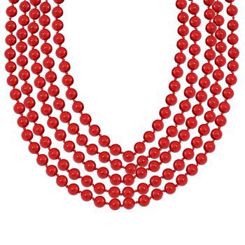 Rote Muschelkernperle Kette 255 cm