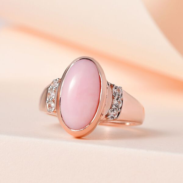 AA rosa Opal und Zirkon Ring - 3 ct. image number 2