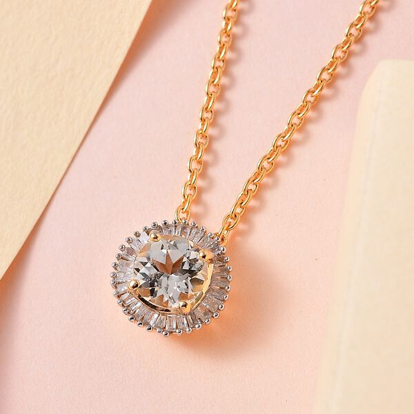 Triphan und Diamant Anhänger mit Kette - 1,09 ct. image number 2