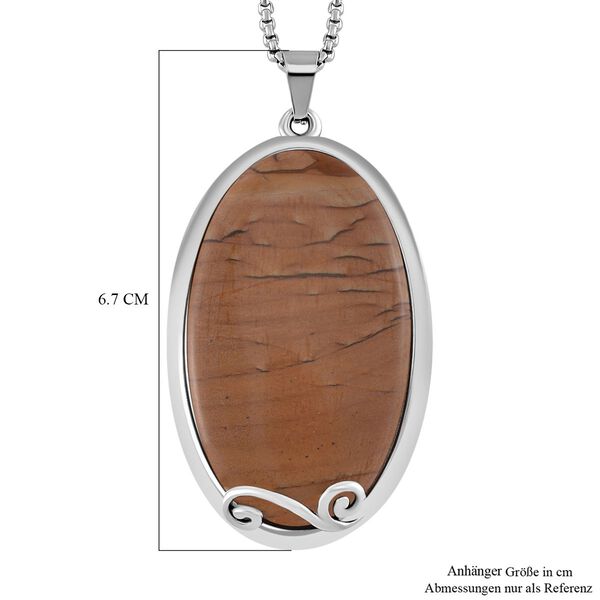 Bild Jasper Halskette ca. 60 cm Reiner Edelstahl ca. 60,80 ct image number 5