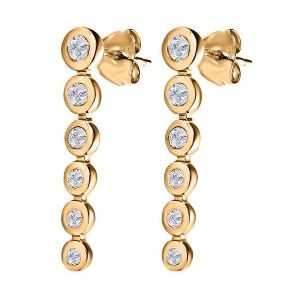 Moissanit Ohrringe, ca. 0.74 ct image number 4