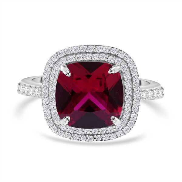 Roter und wei&szlig;er Zirkonia-Ring - 9,62 ct. image number 0
