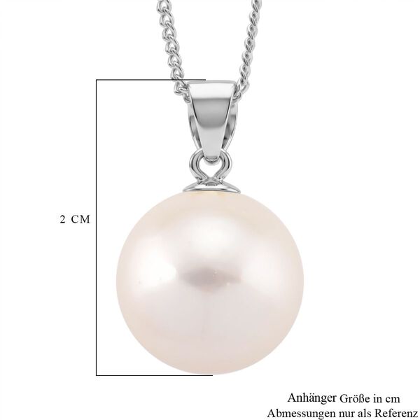 D'Joy wei&szlig;er Edison Perle Anh&auml;nger mit 45cm Kette, 925 Silber rhodiniert image number 6