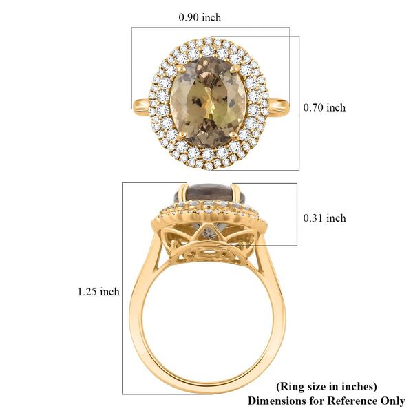 AAA Turkizit, Wei&szlig;er Diamant Ring 585 Gold (Gr&ouml;&szlig;e 17.00) ca. 5,04 ct image number 4