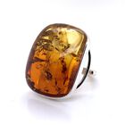 Baltischer Bernstein Ring 925 Silber (Größe 17.00)