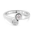 88 Facetten Moissanit Bypass Ring 925 Silber platiniert  ca. 0,46 ct image number 0