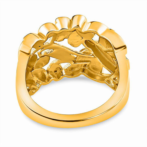 ALLORO von der Natur inspirierter, vergoldeter Silberring image number 6