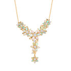 AA Natürlicher, äthiopischer Welo Opal, Moissanit Halskette ca. 45 cm 925 Silber 750 Gelbgold Vermeil ca. 9,51 ct.