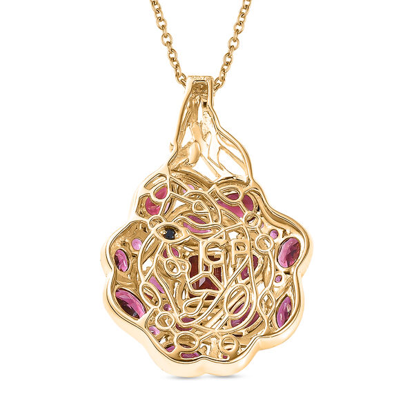 GP Italian Garden Kollektion- Rhodolith Granat und Kanchanaburi blauer Saphir-Anh&auml;nger mit 45cm Kette - 8,07 ct. image number 7