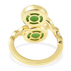 Grüne Jade Bypass Ring 925 Silber Gelbgold-Überzug image number 4