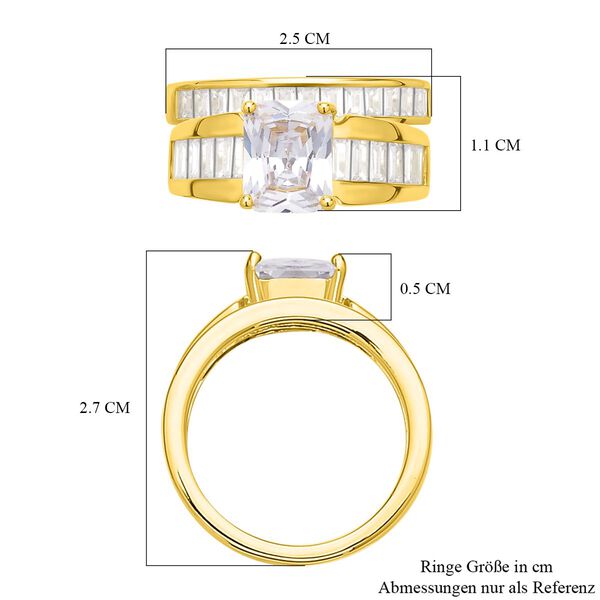 Wei&szlig;er Zirkonia Schmuckset, Messing ca. 8,10 ct image number 7