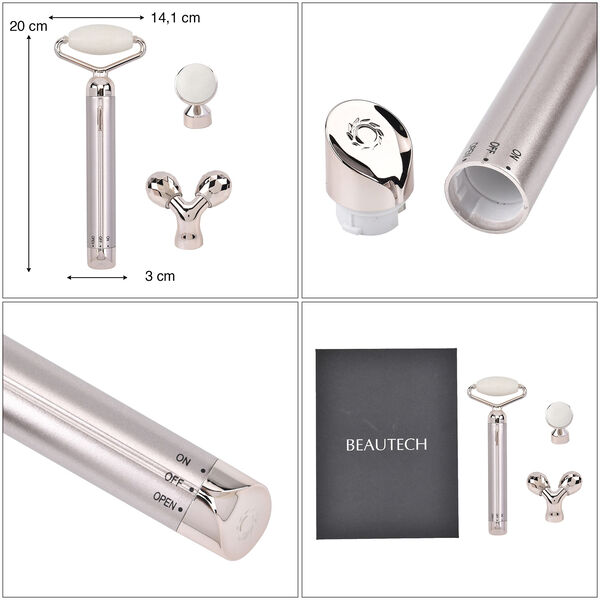 Serpentinenwei&szlig; Gesichtsroller-Massageger&auml;t mit Doppelkopf 2 Kugeln zur Hautstraffung und -festigung image number 5