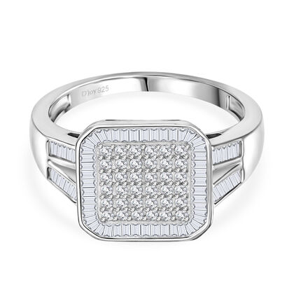 D'Joy Wei&szlig;er Diamant Ring 925 Silber rhodiniert (Gr&ouml;&szlig;e 20.00) ca. 1.00 ct
